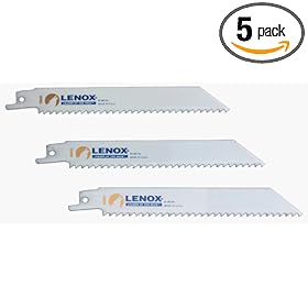LENOX 20560-606R 6" 6TPI Wood & Plastic Cutting Reciprocating Saw Blade - 5 Pack
