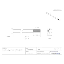 Grade 5 Steel Hex Bolt, Hex Head, Meets ASME B18.2.1/SAE J429 Specifications, 1/2"-20 Thread Size, 12" Length, Partially Threaded