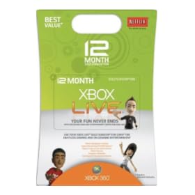 Xbox 360 Live Subscription Gold Card