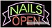 Nails Open Neon Sign