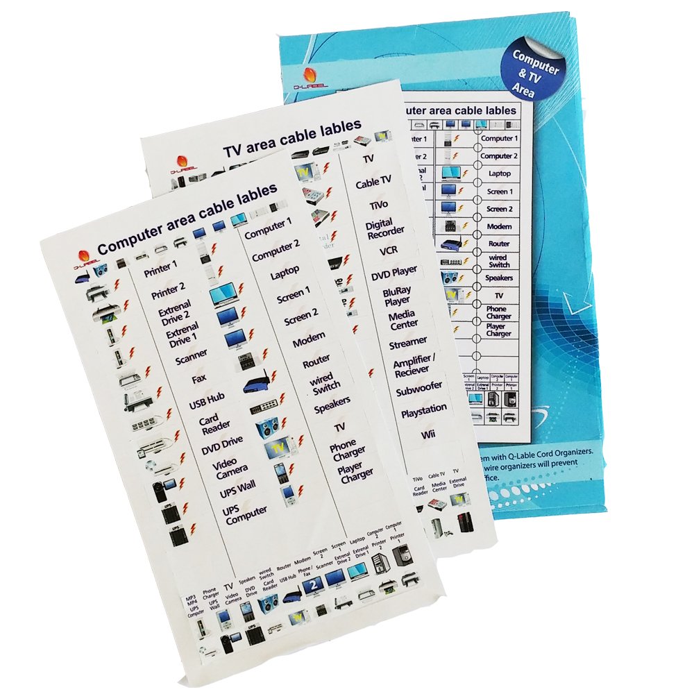 Cord Cable Identification Tags Home Theatre Computer Tv Area Blank High