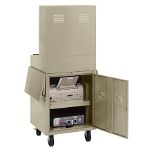 Edsal CSC6625PU 24-1/2-Inch Wide by 22-1/2-Inch Deep by 62-3/4-Inch High Mobile LCD Monitor Computer Cabinet, Putty