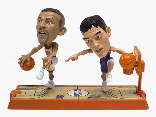 1998 Mattel NBA Jams One-On-One Action 2-Figure Pack - Jason Kidd vs John Stockton (Mattel Action Figure - )