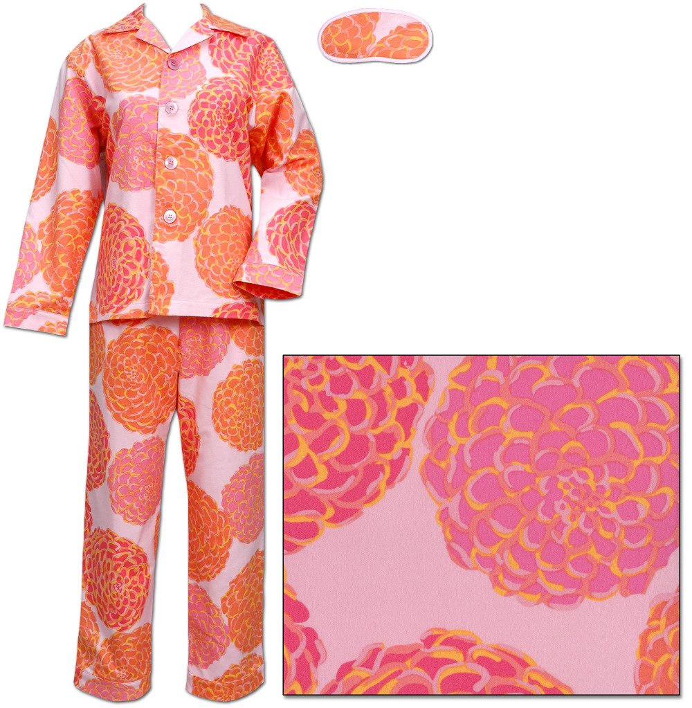 The Cat's Pajamas Pink Hydrangea Women's Cotton Flannel Pajama