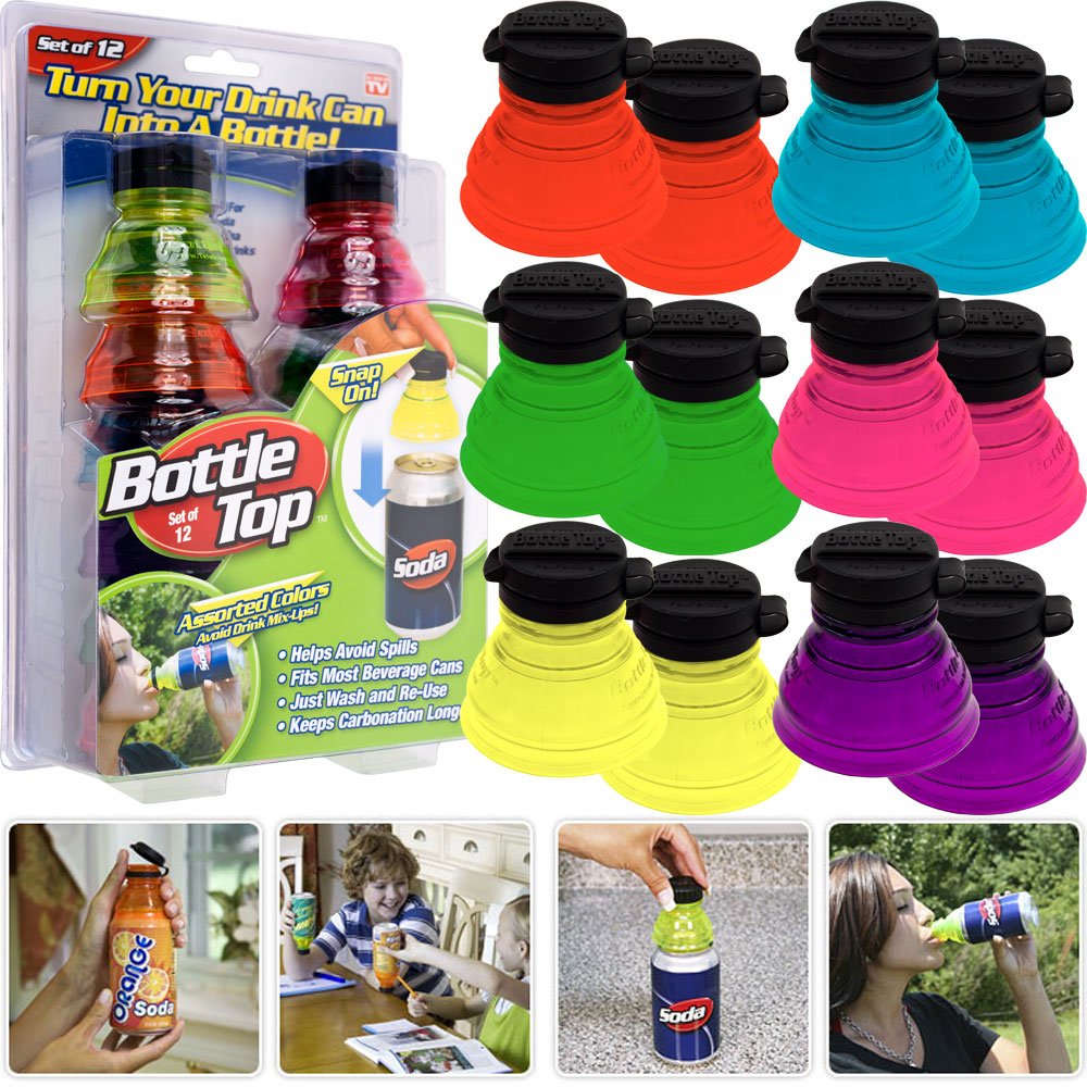 As Seen On TV Bottle Top Soda Can Snap On Toppers Set of 12/each box