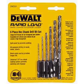 DeWalt DW2551 6 Piece 1 16-Inch to 1 4-Inch Hex Shank Twist Drill Assortment by DeWalt