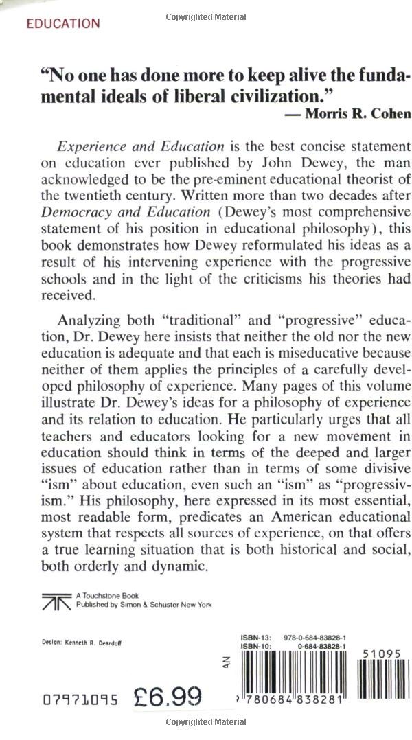Experience And Education: John Dewey: 9780684838281: Amazon.com: Books