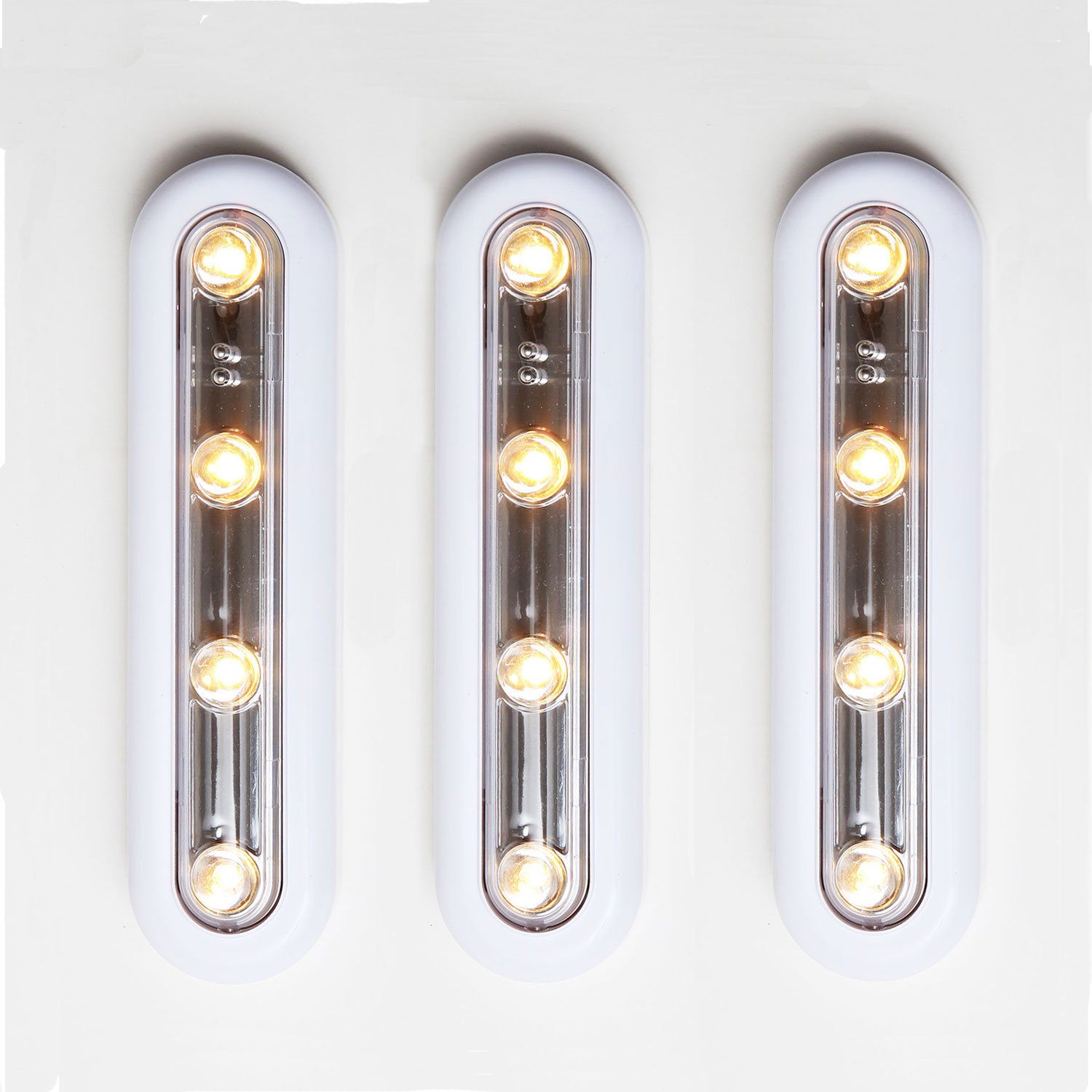 Set of 3 Gemini StickOn Warm White LED Battery Touch Lights Amazon