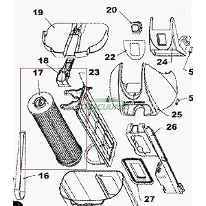 1. Hoover Tempo Handle Assembly, Part Number 48663206 - Free Shipping by Hoover