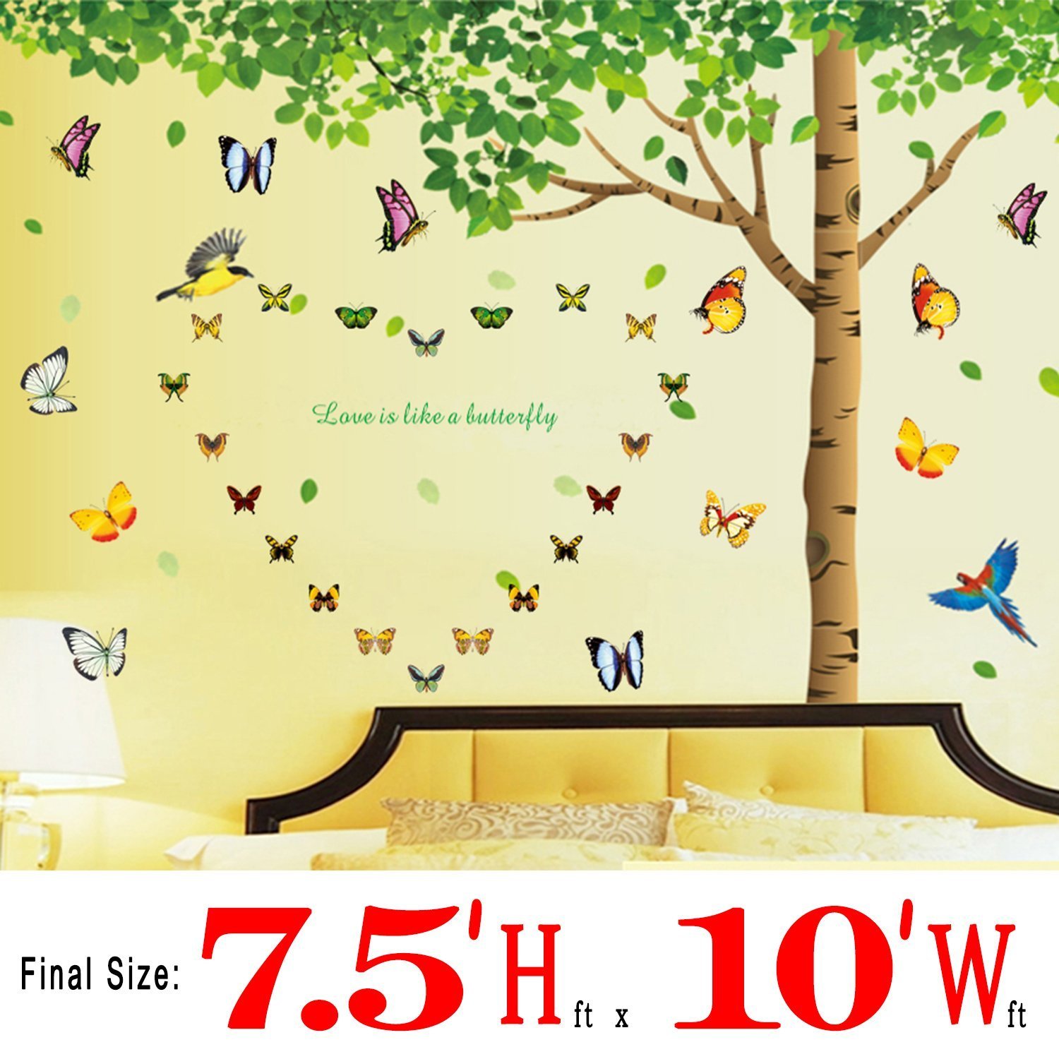Dago, 7.4'(h) X 9.7'(w) Extra Large 3 in 1 with DIY Many Butterflies& Under the Fresh Green Leaves & Tree to Enjoy Easy and Relaxed Quote Removable Wall Decal Sticker for Kids & Living Room
Dago, 7.4'(h) X 9.7'(w) Extra Large 3 in 1 with DIY Many Butterflies& Under the Fresh Green Leaves & Tree to Enjoy Easy and Relaxed Quote Removable Wall Decal Sticker for Kids & Living Room