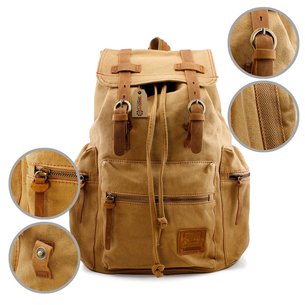 GEARONIC TM Men's Outdoor Vintage Canvas Military Shoulder Travel