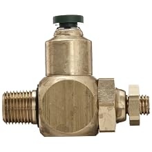 Parker 032511215 3251 Series Brass Right Angle Flow Control Valve with Prestolok Fitting, 1/8" NPT Male x 5/32" NPT Female, 125 psi