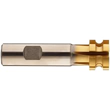 Niagara Cutter CCS150 Concave Radius Shank Type Cutter, High Speed Steel, TiN Coated, Weldon Shank, 1" Cutter Diameter, 6 Flutes, 5/32" Radius, 0.625" Width