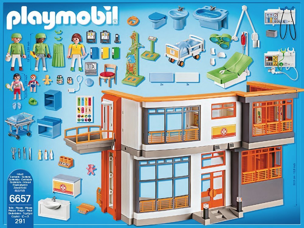 Amazon.com: PLAYMOBIL 6657 - Furnished Children's Hospital: Toys ...