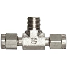 Parker A-Lok 2MBT2N-316 316 Stainless Steel Compression Tube Fitting, Tee, Tube OD x NPT Male x Tube OD
