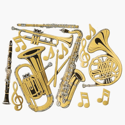 Beistle - 55567 - Gold Foil Musical Instrument Cutouts- Pack of 12