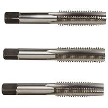 Union Butterfield 1700S High-Speed Steel Hand Tap Set, Uncoated (Bright) Finish, Round Shank with Square End, 3-Piece Set (1 Taper, 1 Plug, 1 Bottoming Chamfer)