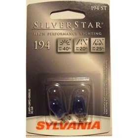194ST Sylvania Silverstar Backup/Interior Light Bulbs(Pair)