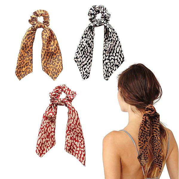 3 Pcs Hair Scrunchies Hair Scarf Ponytail Holder Scrunchy Ties