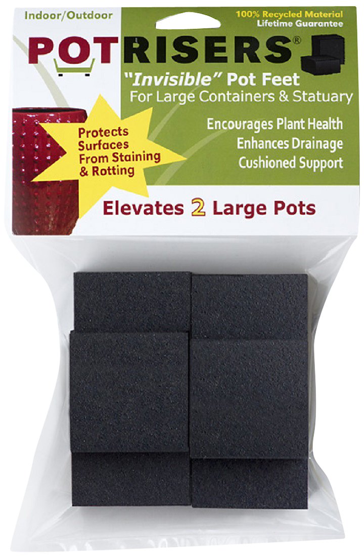 Potrisers Pr26 Invisible Pot Feet For Large Pots Black 6 Pack Supports