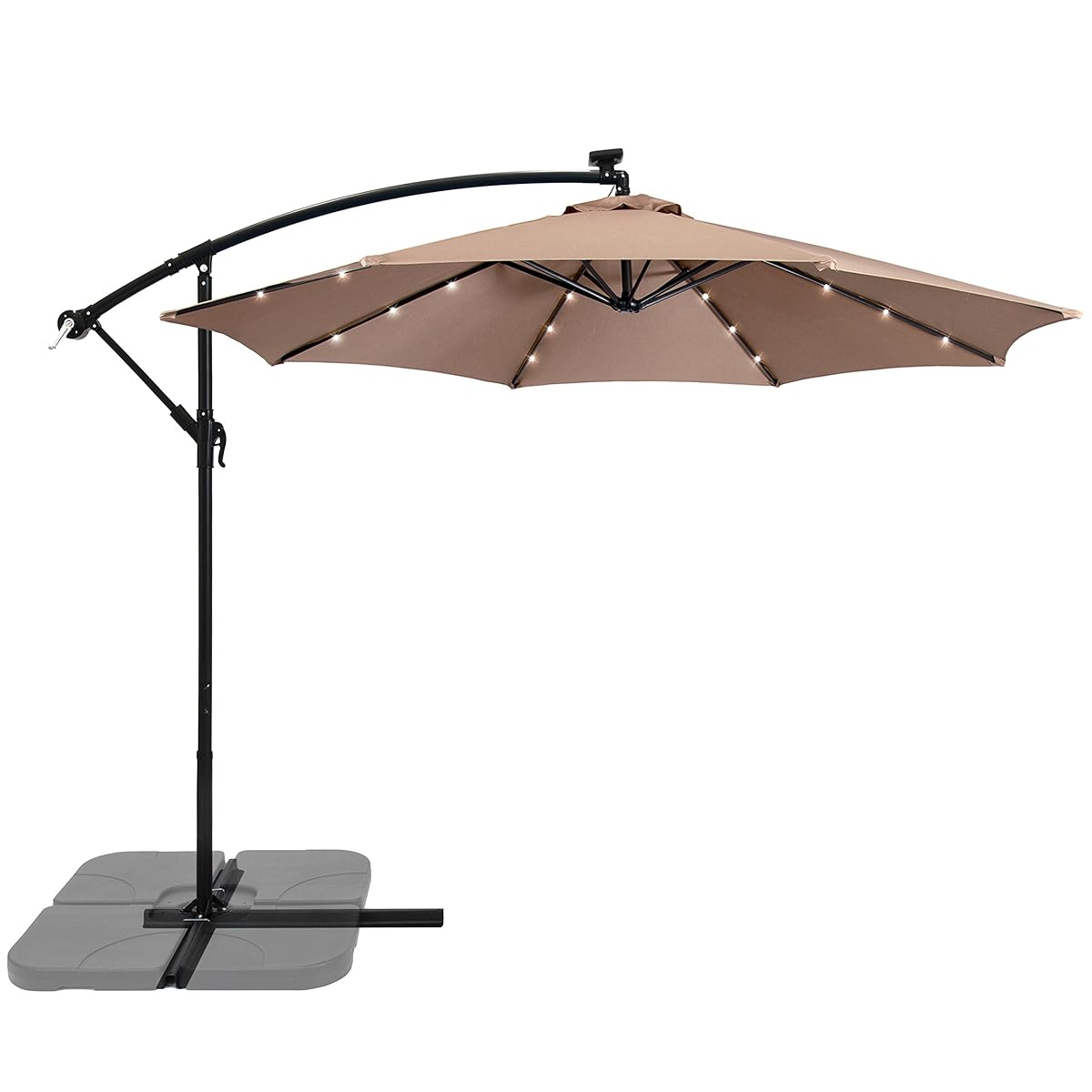 Best Choice Products 10ft Solar LED Patio Offset Umbrella w/Easy Tilt