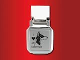 Doberman Pinscher - Spring Loaded Money Clip - Laser engraved