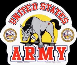 United States Army Logo with Mule - Sticker / Decal with Clear Background