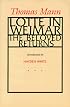 Lotte in Weimar: The Beloved Returns