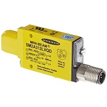 Banner SM2A312LVQD Mini Beam AC Photoelectric Sensor, Visible Red LED, Retro Mode, 5m Range