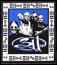 Three Eleven - 311 - Group Shot with Logo, Blue, White & Black - Sticker / Decal