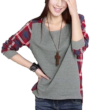 【クリックで詳細表示】(モイ オウシィ)Moi aussi チェック柄 レイヤード トップス 04 XLサイズ： 服＆ファッション小物