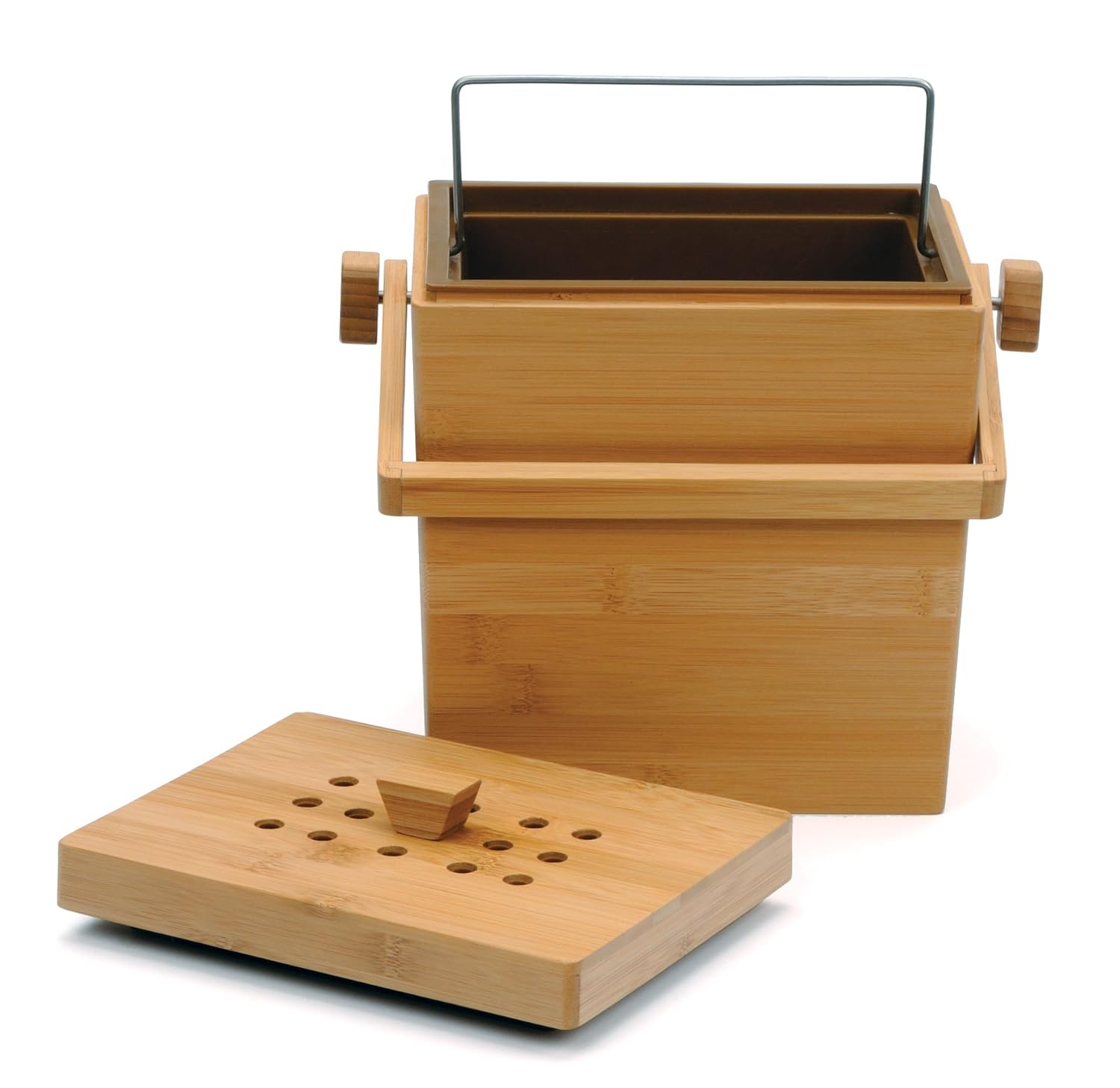 Quart Square Bamboo Compost Pail