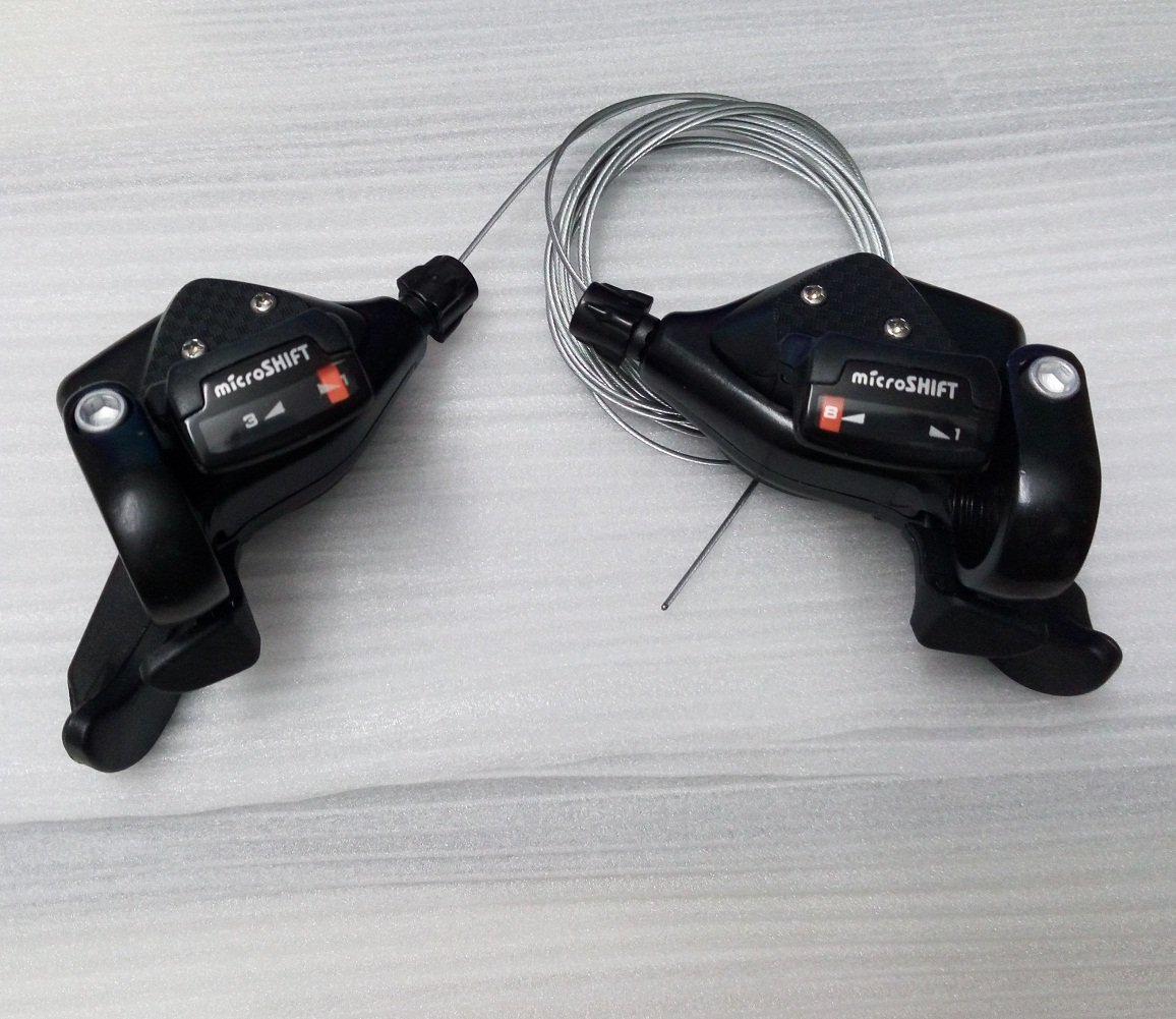 Microshift TS708 (3x8) Speed Thumbtap Bike Bicycle Shifter Levers For