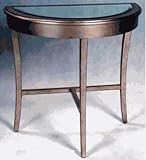 IMAGE OF Champagne Half Moon Table With Mirror Top
