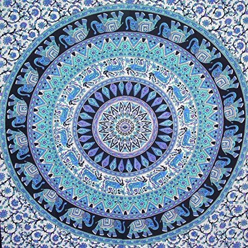 HegaHega Jaipuri Rajasthani Handcrafted Ombre Mandla WALL DECOR HIPPIE TAPESTRIES BOHEMIAN MANDALA TAPESTRY WALL HANGING INDIAN THROW SBS042