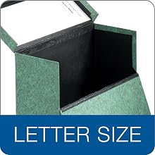 Globe-Weis Fiberboard Transfer Case, Letter Size, Drop Front, Green, (591 GRE)