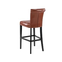 Armen Living 4032 Sangria 30-Inch Stationary Tufted Burnt Sienna Bonded Leather Pub High Barstool