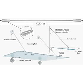 CRL 48" Support Rod for Glass Awning System