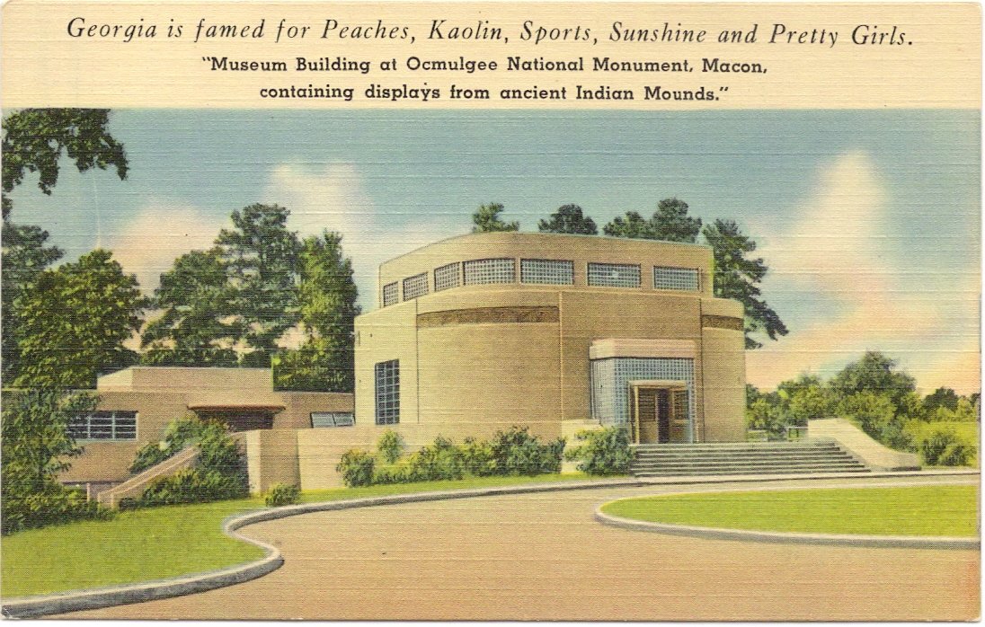 Amazon.com : 1950s Vintage Postcard - Museum Building at Ocmulgee ...