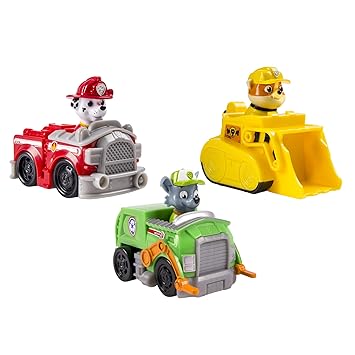 Spinmaster 6024058 - Paw Patrol Rescue Racer Personaggi, Marshall, Rocky, Rubble