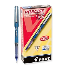Pilot Precise V5 Stick Rolling Ball Pens, Extra Fine Point, Blue Ink, Dozen Box (35335)