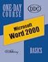 Word 2000, Basics One-Day Course