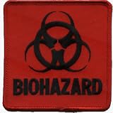 Biohazard - Red & Black Logo - Embroidered Iron on or Sew On Patch
