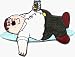 The Family Guy - Peter Griffin on Floor with Beer, Passed Out - Embroidered Iron On or Sew On Patch