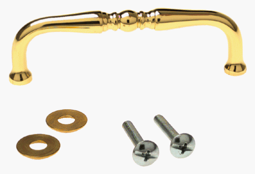 Baldwin Hardware 3-1/2-Inch Solid Polybagged Pull, Brass #4963-030
