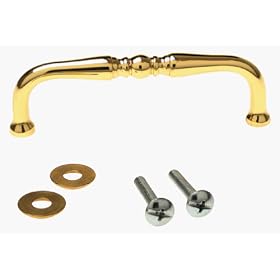 Baldwin Hardware 3-1/2-Inch Solid Polybagged Pull, Brass #4963-030
