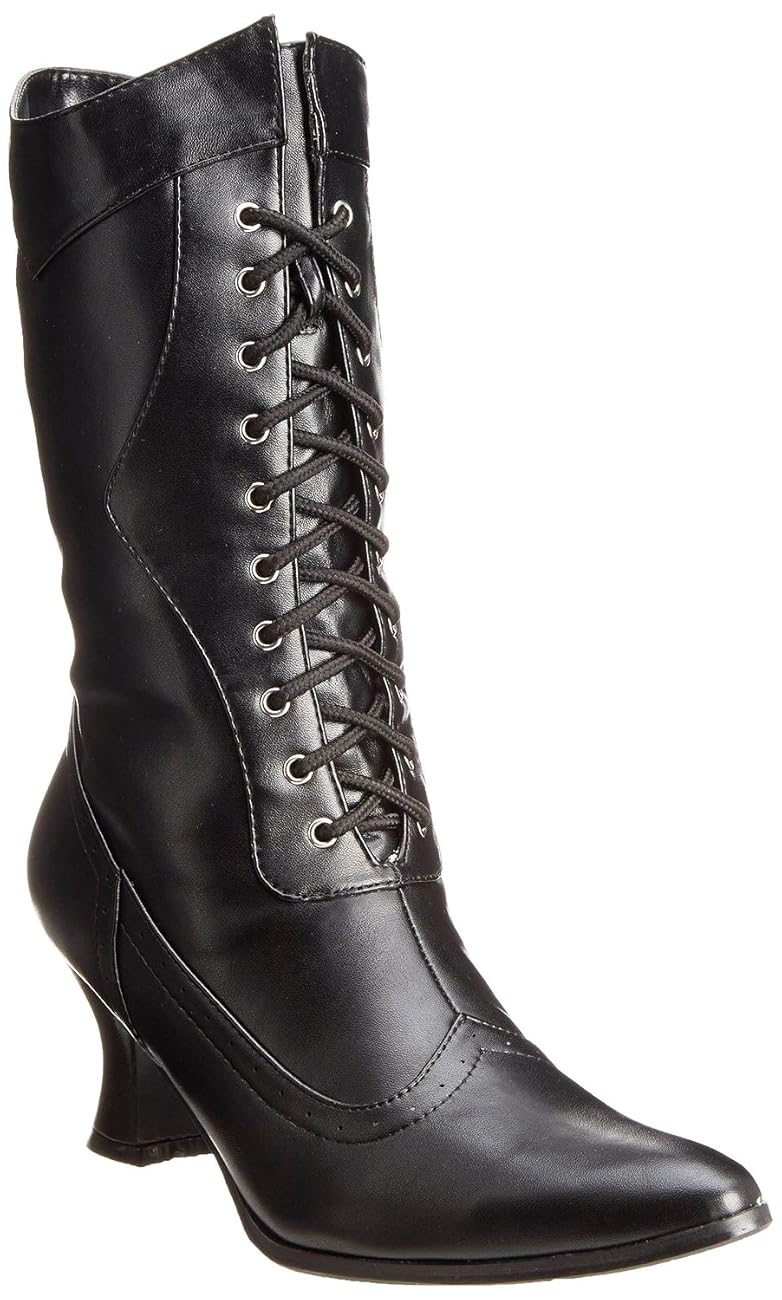 Ellie Shoes Women's Amelia Victorian Boots Black Polyurethane Vintage