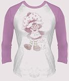 Strawberry Shortcake American Greetings Character Doll CLASSIC BASEBALL TEE Juniors White/Romance Red Long Sleeve T-Shirt
