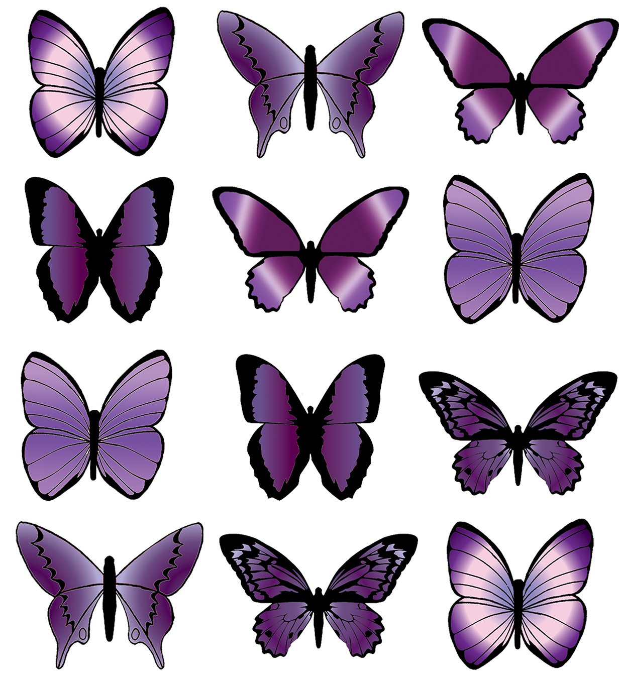 Cake toppers o para palillos Mariposas para imprimir