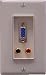 Electronics : VGA & Stereo Audio Wall Plate with Captive Screws